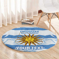Custom Uruguay Football Round Carpet Vamo La Celeste