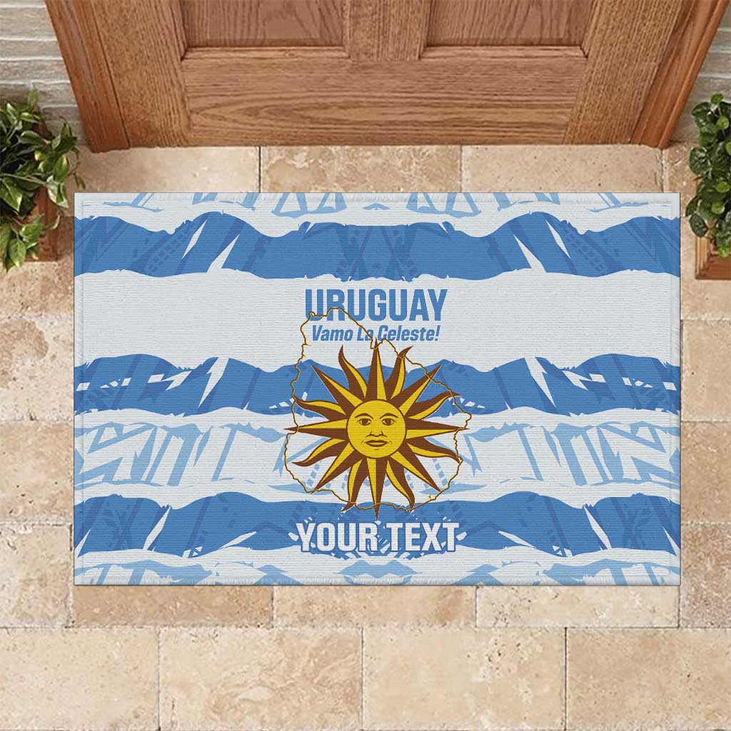 Custom Uruguay Football Rubber Doormat Vamo La Celeste