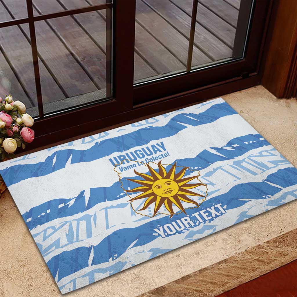 Custom Uruguay Football Rubber Doormat Vamo La Celeste