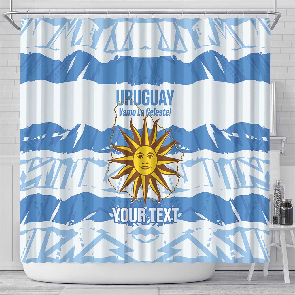 Custom Uruguay Football Shower Curtain Vamo La Celeste