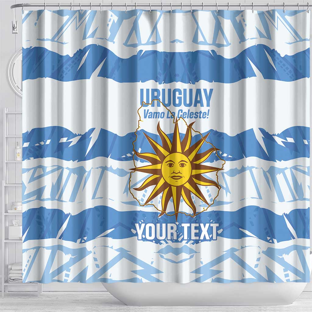Custom Uruguay Football Shower Curtain Vamo La Celeste