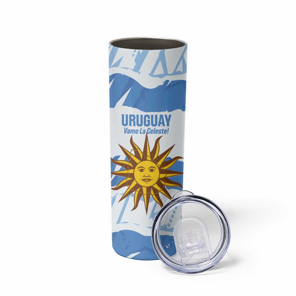 Custom Uruguay Football Skinny Tumbler Vamo La Celeste