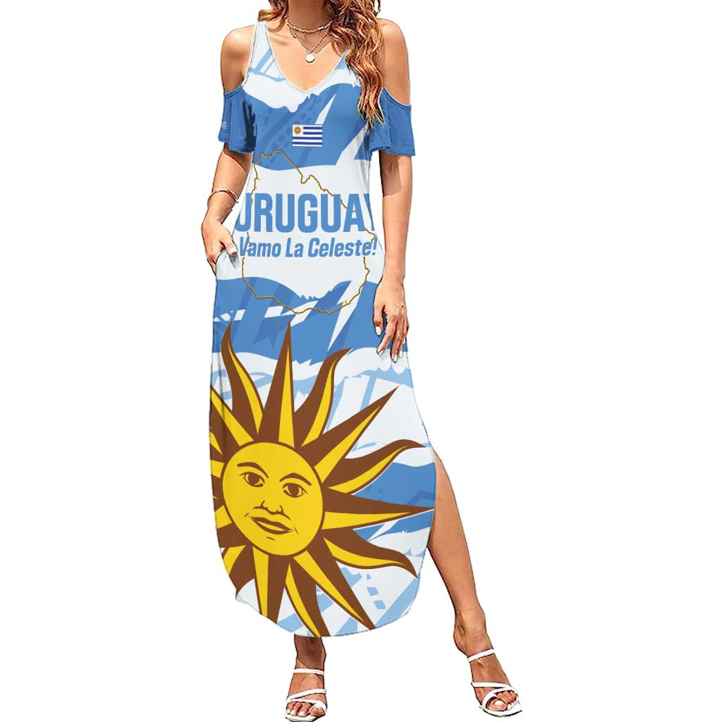 Custom Uruguay Football Summer Maxi Dress Vamo La Celeste
