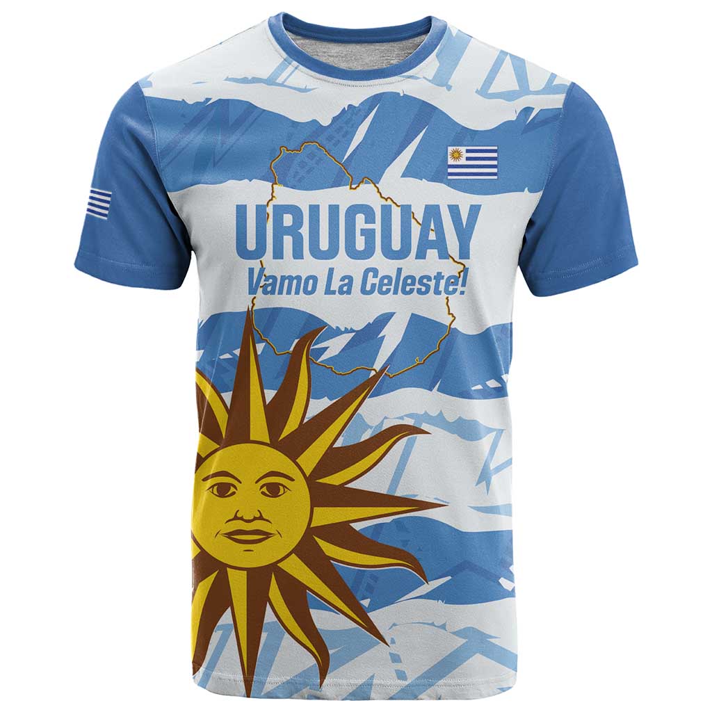 Custom Uruguay Football T Shirt Vamo La Celeste