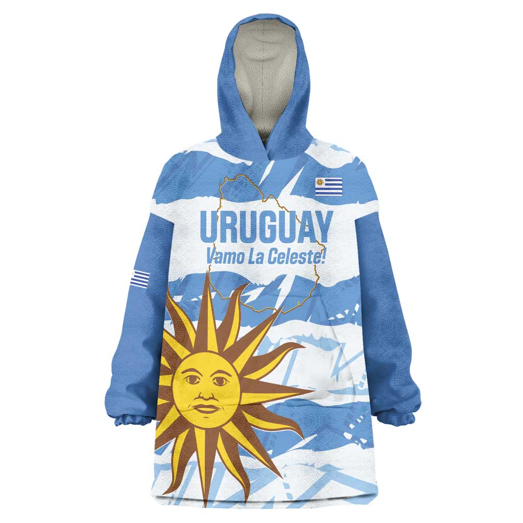 Custom Uruguay Football Wearable Blanket Hoodie Vamo La Celeste