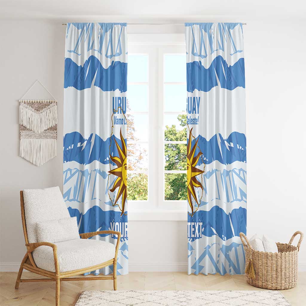 Custom Uruguay Football Window Curtain Vamo La Celeste