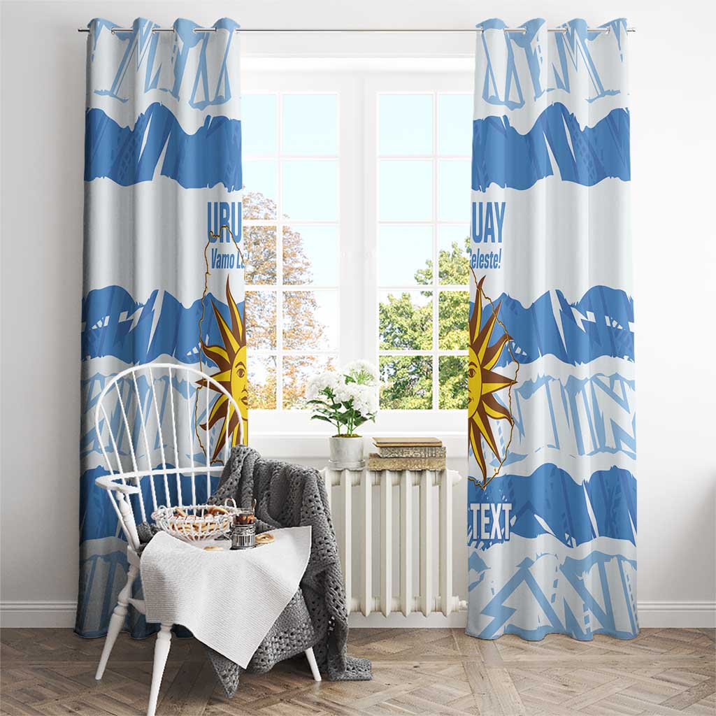Custom Uruguay Football Window Curtain Vamo La Celeste