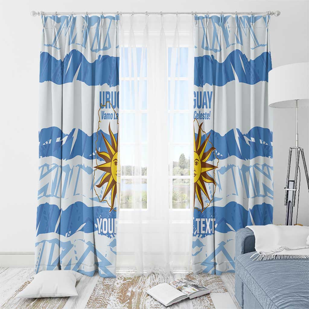 Custom Uruguay Football Window Curtain Vamo La Celeste