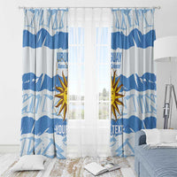 Custom Uruguay Football Window Curtain Vamo La Celeste