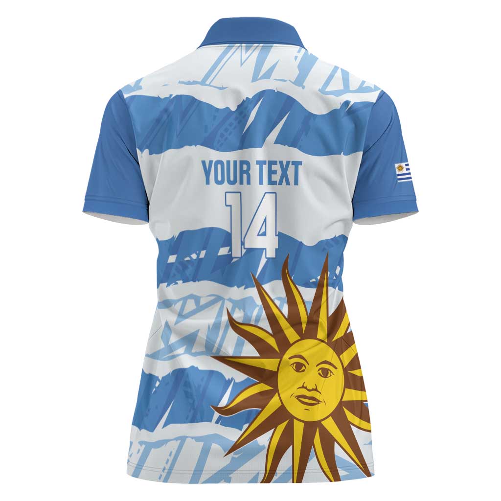 Custom Uruguay Football Women Polo Shirt Vamo La Celeste