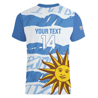 Custom Uruguay Football Women V-Neck T-Shirt Vamo La Celeste