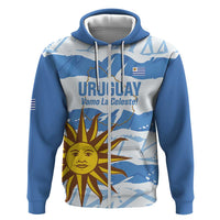 Custom Uruguay Football Zip Hoodie Vamo La Celeste