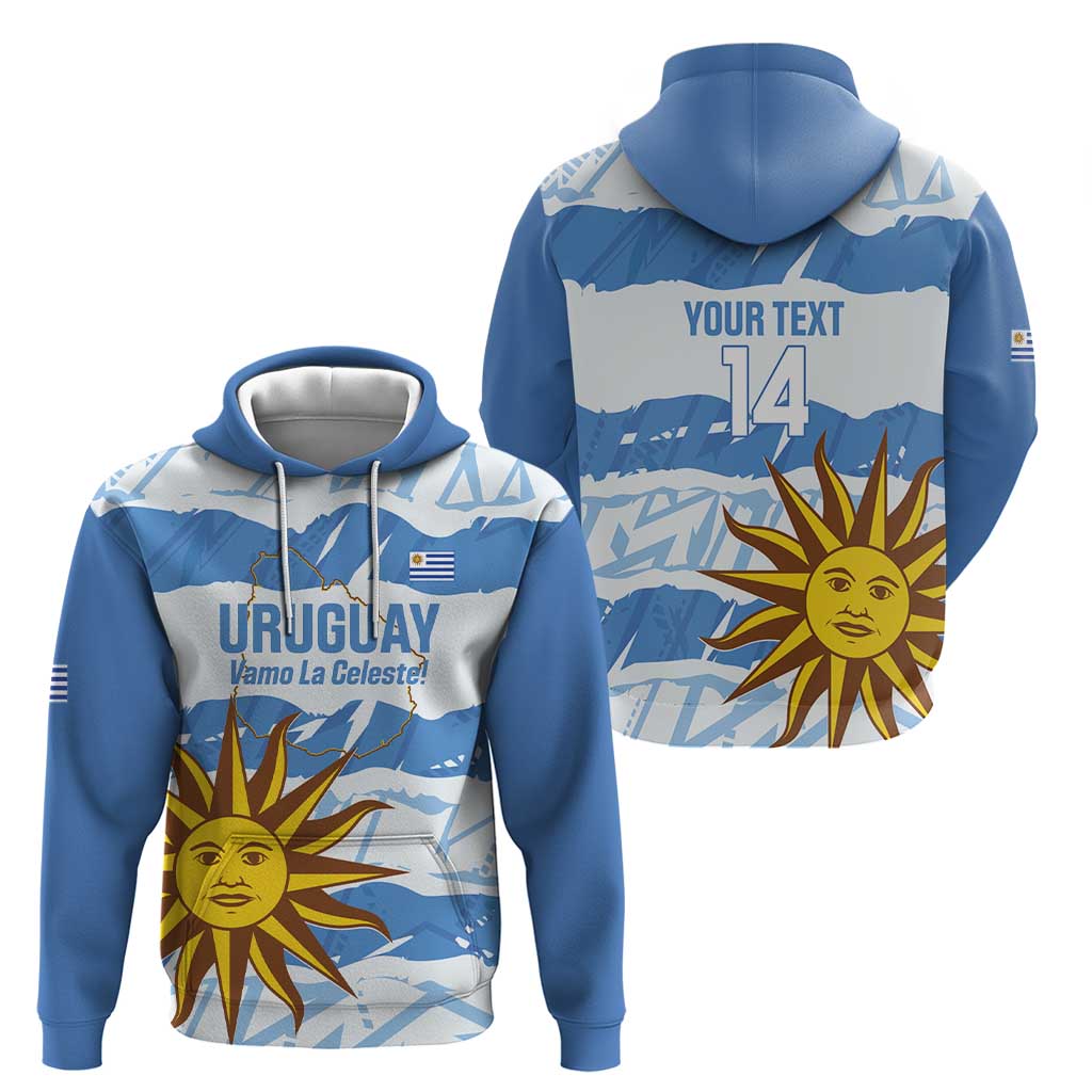 Custom Uruguay Football Zip Hoodie Vamo La Celeste