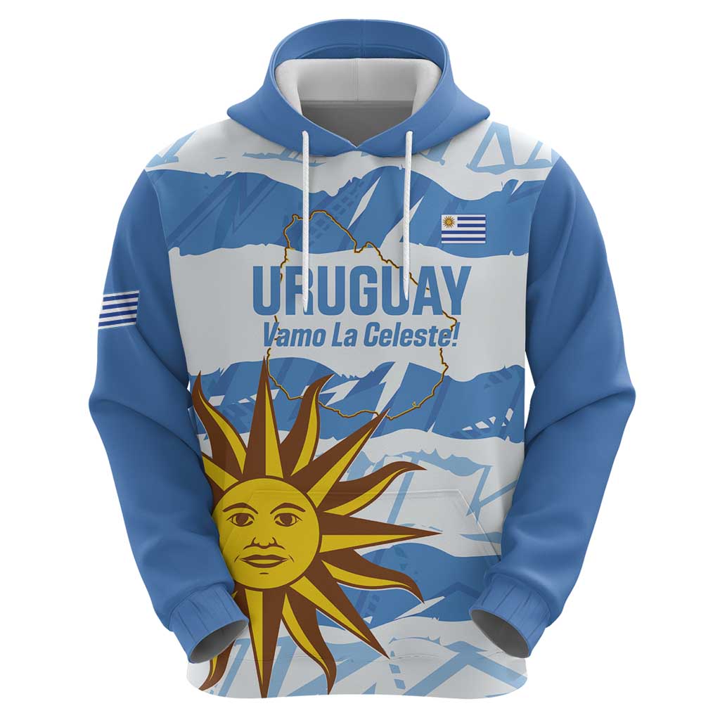 Custom Uruguay Football Zip Hoodie Vamo La Celeste