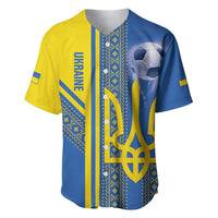Custom Ukraine Football Baseball Jersey Go Blue And Yellow Folk Pattern