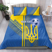 Custom Ukraine Football Bedding Set Go Blue And Yellow Folk Pattern
