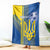 Custom Ukraine Football Blanket Go Blue And Yellow Folk Pattern