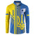 Custom Ukraine Football Button Sweatshirt Go Blue And Yellow Folk Pattern