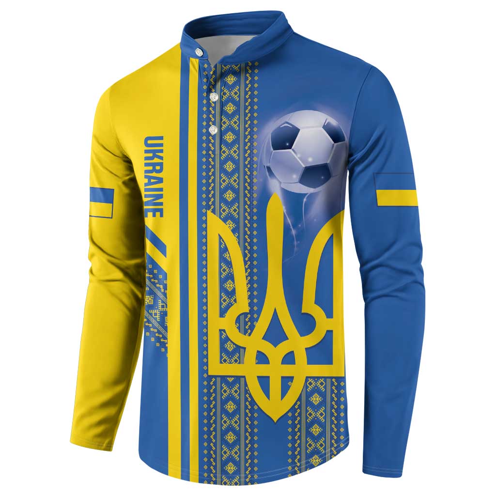 Custom Ukraine Football Button Sweatshirt Go Blue And Yellow Folk Pattern