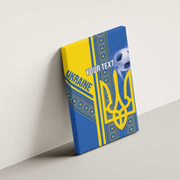 Custom Ukraine Football Canvas Wall Art Go Blue And Yellow Folk Pattern
