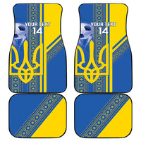 Custom Ukraine Football Car Mats Go Blue And Yellow Folk Pattern