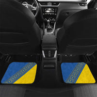 Custom Ukraine Football Car Mats Go Blue And Yellow Folk Pattern