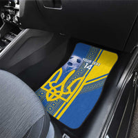 Custom Ukraine Football Car Mats Go Blue And Yellow Folk Pattern
