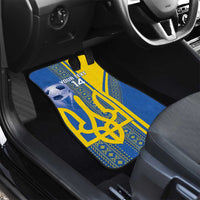 Custom Ukraine Football Car Mats Go Blue And Yellow Folk Pattern