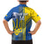 Custom Ukraine Football Family Matching Mermaid Dress and Hawaiian Shirt Go Blue And Yellow Folk Pattern