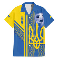 Custom Ukraine Football Family Matching Mermaid Dress and Hawaiian Shirt Go Blue And Yellow Folk Pattern