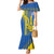 Custom Ukraine Football Family Matching Mermaid Dress and Hawaiian Shirt Go Blue And Yellow Folk Pattern