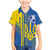 Custom Ukraine Football Family Matching Mermaid Dress and Hawaiian Shirt Go Blue And Yellow Folk Pattern