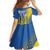 Custom Ukraine Football Family Matching Off Shoulder Maxi Dress and Hawaiian Shirt Go Blue And Yellow Folk Pattern