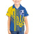 Custom Ukraine Football Family Matching Off Shoulder Short Dress and Hawaiian Shirt Go Blue And Yellow Folk Pattern