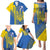 Custom Ukraine Football Family Matching Puletasi and Hawaiian Shirt Go Blue And Yellow Folk Pattern