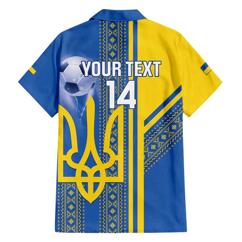 Custom Ukraine Football Family Matching Puletasi and Hawaiian Shirt Go Blue And Yellow Folk Pattern