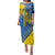 Custom Ukraine Football Family Matching Puletasi and Hawaiian Shirt Go Blue And Yellow Folk Pattern