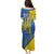 Custom Ukraine Football Family Matching Puletasi and Hawaiian Shirt Go Blue And Yellow Folk Pattern