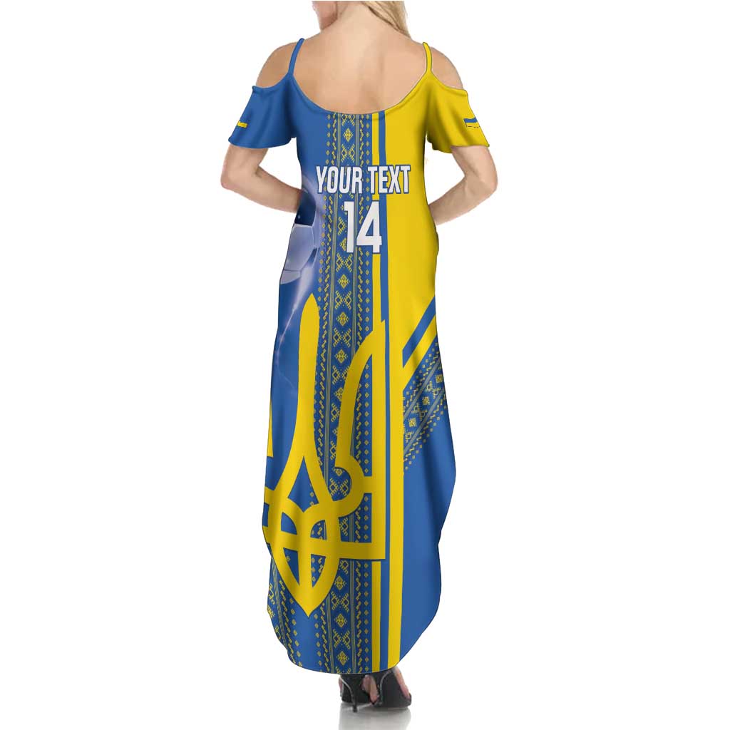 Custom Ukraine Football Family Matching Summer Maxi Dress and Hawaiian Shirt Go Blue And Yellow Folk Pattern