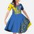Custom Ukraine Football Family Matching Tank Maxi Dress and Hawaiian Shirt Go Blue And Yellow Folk Pattern