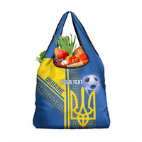 Custom Ukraine Football Grocery Bag Go Blue And Yellow Folk Pattern