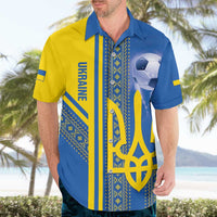 Custom Ukraine Football Hawaiian Shirt Go Blue And Yellow Folk Pattern