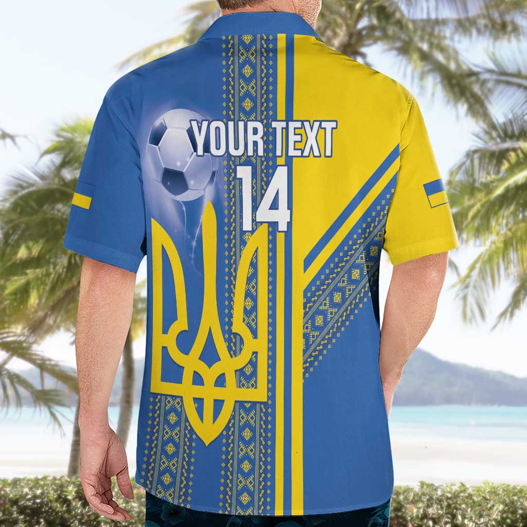 Custom Ukraine Football Hawaiian Shirt Go Blue And Yellow Folk Pattern