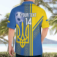 Custom Ukraine Football Hawaiian Shirt Go Blue And Yellow Folk Pattern