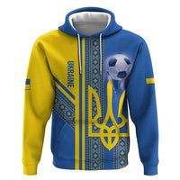 Custom Ukraine Football Hoodie Go Blue And Yellow Folk Pattern