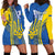 Custom Ukraine Football Hoodie Dress Go Blue And Yellow Folk Pattern