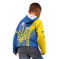 Custom Ukraine Football Kid Hoodie Go Blue And Yellow Folk Pattern