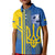 Custom Ukraine Football Kid Polo Shirt Go Blue And Yellow Folk Pattern