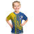 Custom Ukraine Football Kid T Shirt Go Blue And Yellow Folk Pattern