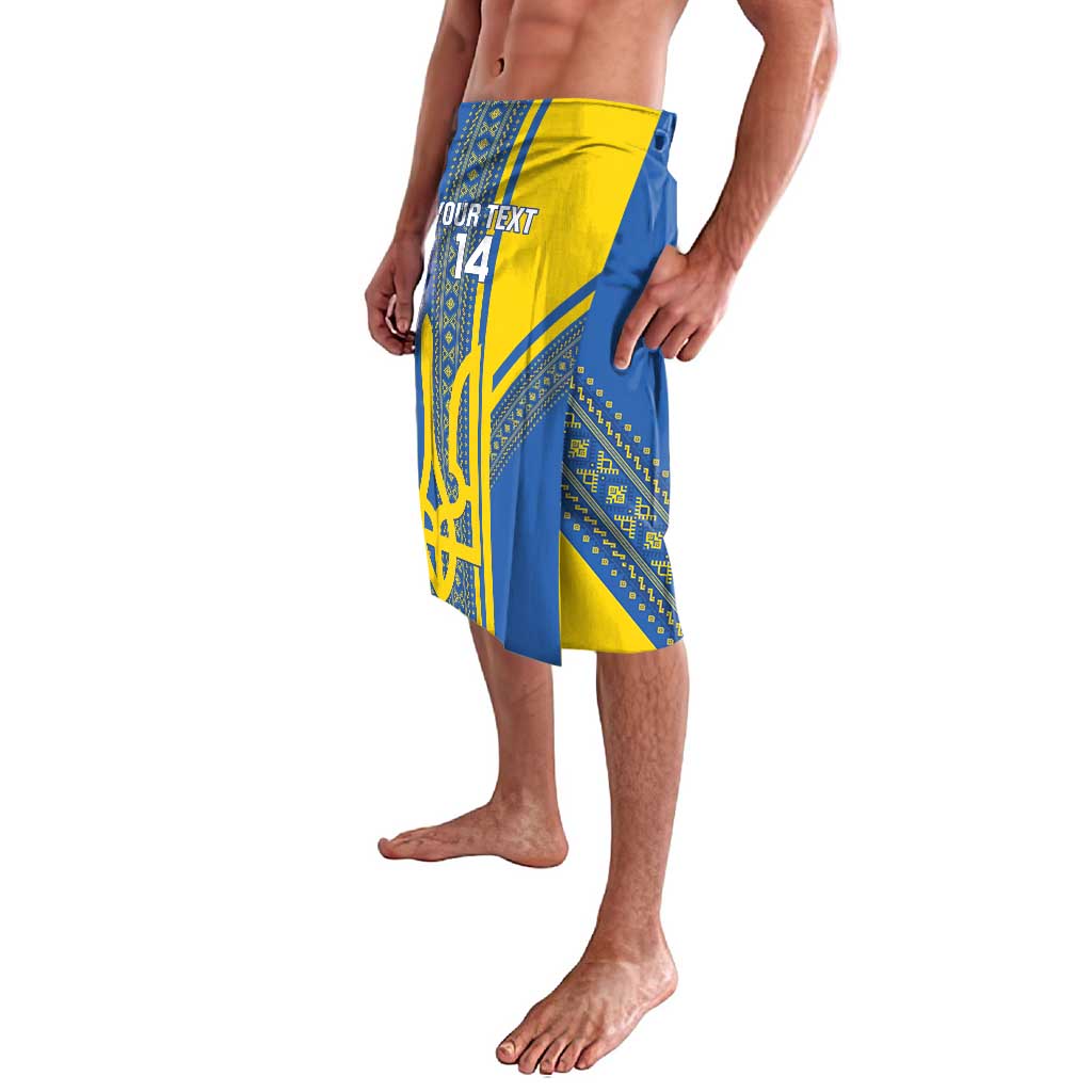 Custom Ukraine Football Lavalava Go Blue And Yellow Folk Pattern